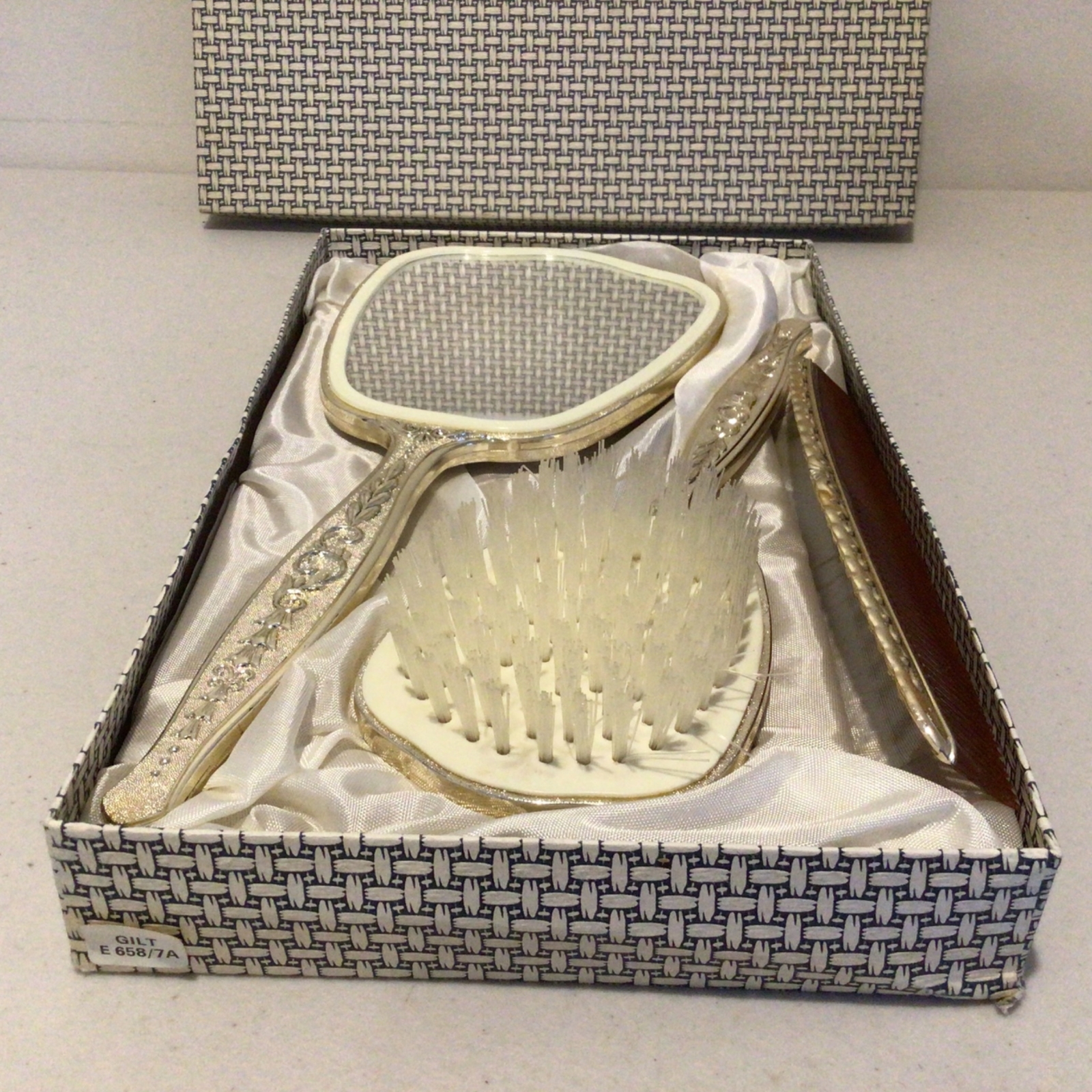 Vintage Halex Vanity Set with Hand Mirror, Brush and CombBoxed (94