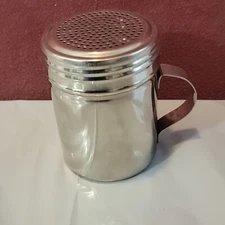 Vtg Tablecraft Aluminum Spice Sugar or Flour Shaker with Handle 4” Tall - 10 oz