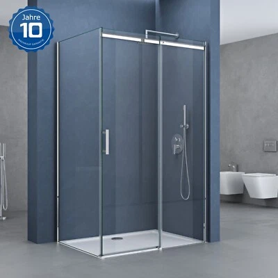 DOPORRO Duschkabine Schiebetür Dusche Duschabtrennung 90x120cm H:195cm 8mm ESG mit NANO