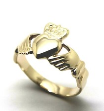 Size Y Genuine Solid 9ct 9kt Heavy Yellow Gold Extra Large Irish Claddagh Ring