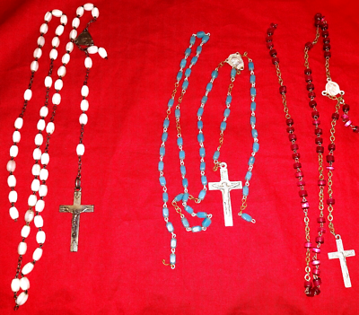 Vieux Chapelet Catholique à Restaurer – Pièce De Collection Vintage