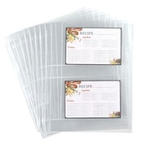 Samsill 8.5 x 11 Inch Recipe Card Page Protectors, 25 Count - 2 Pocket Side L...