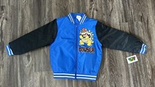 Nintendo Super Mario Blue Bomber Jacket Bowser Size 8 NWT New With Tags