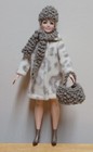 Curvy Barbie 11 1/2" Doll Clothing Cheetah Fleece Coat knit hat, scarf, purse — photo 1