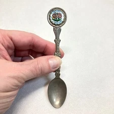 Vintage January Flower of the Month Carnation Souvenir Collectible Spoon Holland