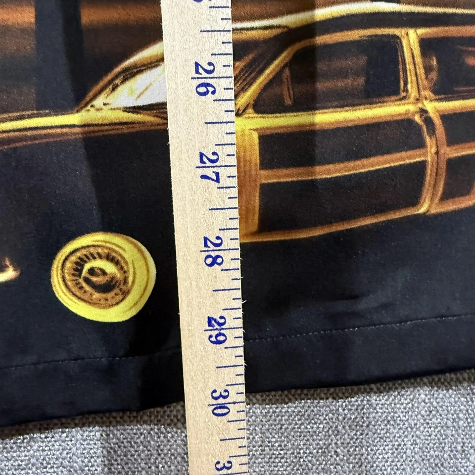 Ocean Current 衬衫男式 XL 棕色黄色夏威夷汽车棕榈树日落海滩 XL — 第 3/4 张图片