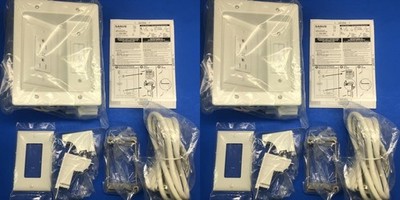 2 Pack Sanus BSA-IWP1-W1 In-Wall Cable Concealer Recessed Power Kit Mounted TVs