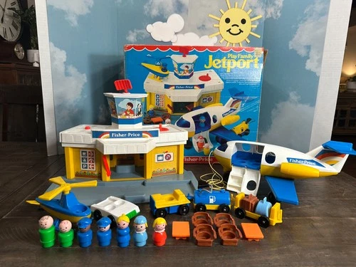 Vintage Fisher Price Little People Jetport #933 Airport COMPLETE WITH BOX