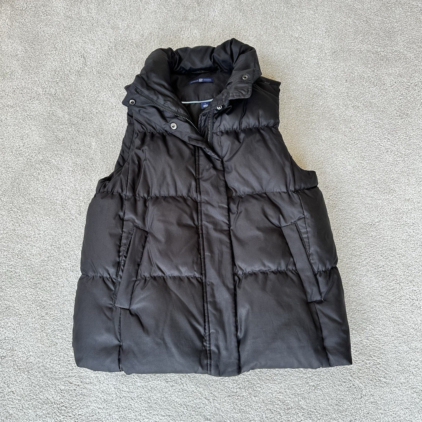 Gap Women's Black Goose Down Winter Puffer Vest Jacket Size Large