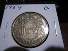 1954 - Canadian Silver half dollar - 50 cent coin - High Grade