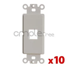 10 Pack Keystone Wall Plate Insert 1 Port Jack Outlet For Fits Decora Wallplate