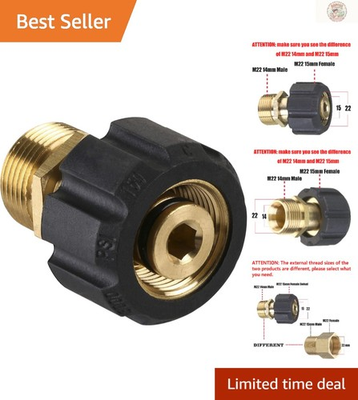 #ad #ad Quick Connect M22 Adapter Metric 15mm to 14mm for Pressure Washers 4500 PSI $14.99
