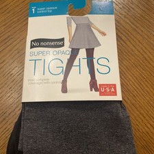 NEW No Nonsense Super Opaque Tights size small black control top