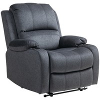HOMCOM Recliner Armchair for Living Room, Recliner Chair with Cup Holder Black