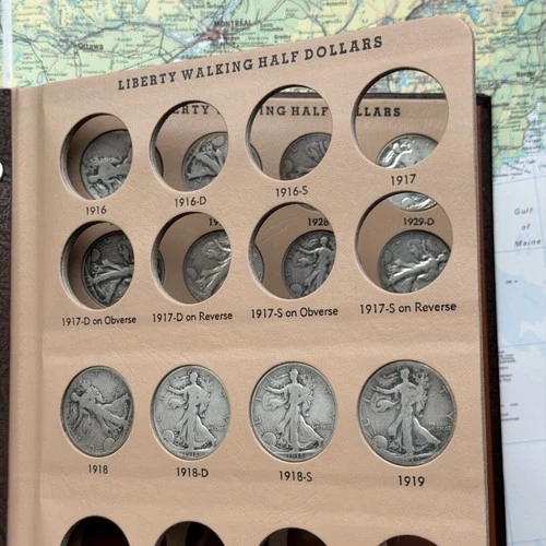 Partial Walking Liberty Half Dollar Set in Dansco Album (12 Coins) 🇺🇸