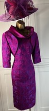 Veni Infantino UK 12/14 Magenta Purple Dress Bolero Mother Bride Guest Wedding