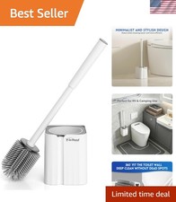 Toilet Brush and Holder Set, Silicone Toilet Bowl Brush, Bathroom Accessories...