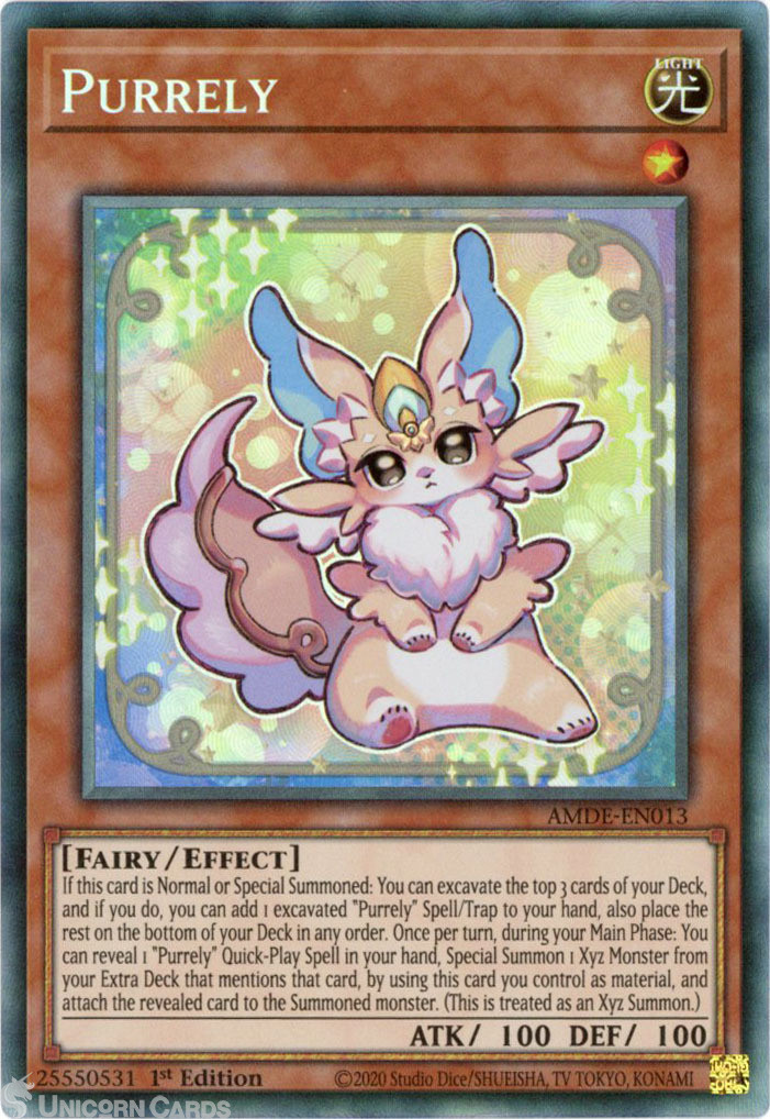 AMDE-EN013 Purrely :: Collector's Rare 1st Edition Mint YuGiOh Card