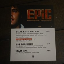 EPIC: Elvis Presley In Concert Exclusive Commerorative Menu