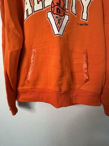 All City By Just Don Hoodie Crafted Fleece Orange Mens Sweater Sze XL Basketball - Picture 7 of 10