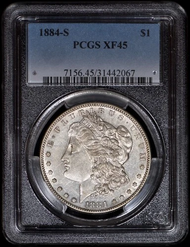 1884-S Morgan Silver Dollar $1 PCGS XF45