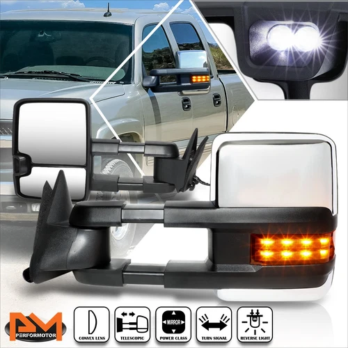 For 88-00 Chevy/GMC C/K Powered Adjustment Towing Mirrors w/Amber Turn Signal