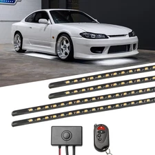 LEDGlow 4pc White Slimline Flexible LED Underglow Car Neon Lighting Kit