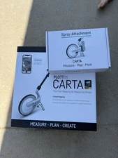 Plott Carta Smart Bluetooth Digital Measuring Wheel - White w/ Paint Attachment 