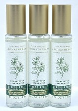 New 3 BATH  BODY WORKS Aromatherapy Stress Relief Eucalyptus 1 oz Spray Bottle