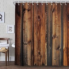 Stall Fabric Shower Curtain 36 x 72 Inch, Rustic Barn Door Small Shower Curta...