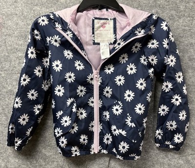 Carter's Girls Daisy Flower Windbreaker Jacket Size 7
