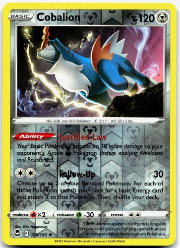 Cobalion 126/195 SWSH12: Silver Tempest POKEMON TCG Rare