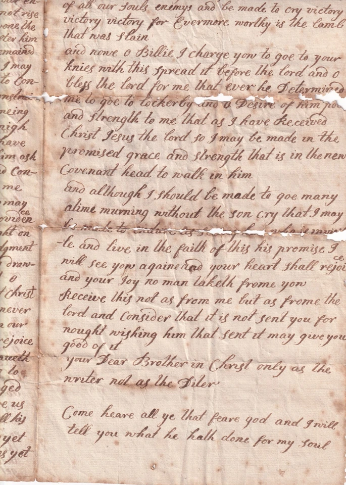 GB History - 1748 Letter - Lockerbie - Religious Epiphany - Fascinating Document - Image 3 of 4