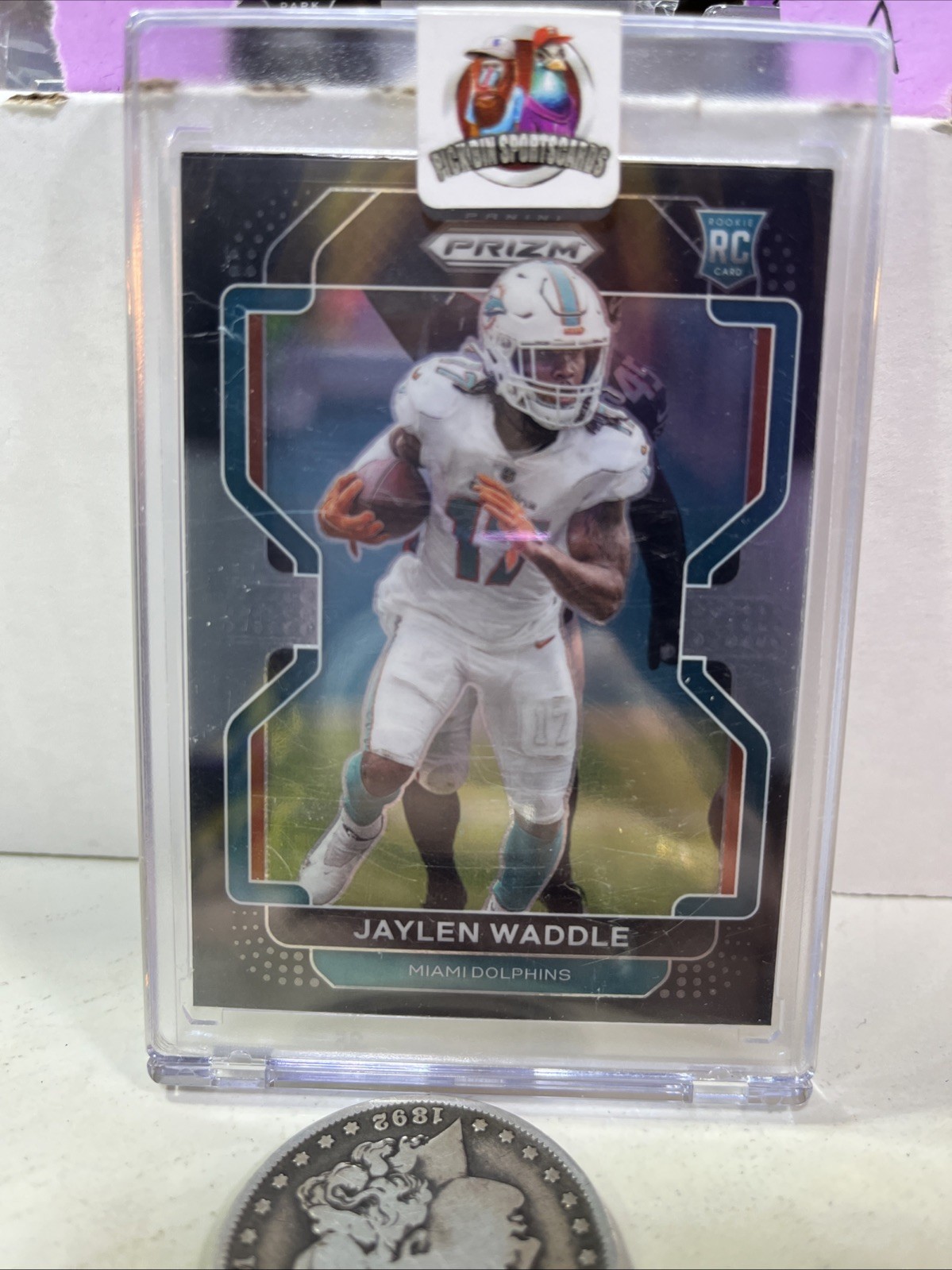 2021 Panini Chronicles - Prizm Black Jaylen Waddle #PB-10 Silver Prizm (RC)