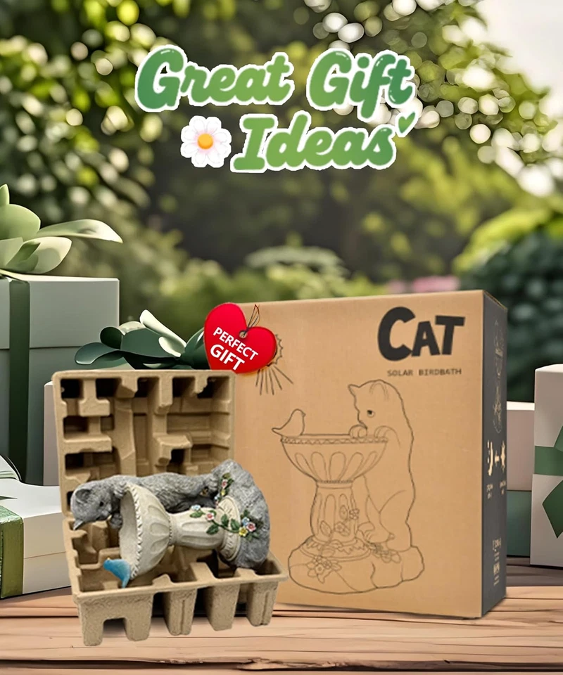 Decoración de jardín solar para gatos: estatuas exteriores adornos para decoraciones exteriores patio A Foto 2 de 4
