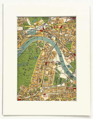 #ad Antique 1930s London Map Mounted Colour CHISWICK KEW MORTLAKE GBP 9.99