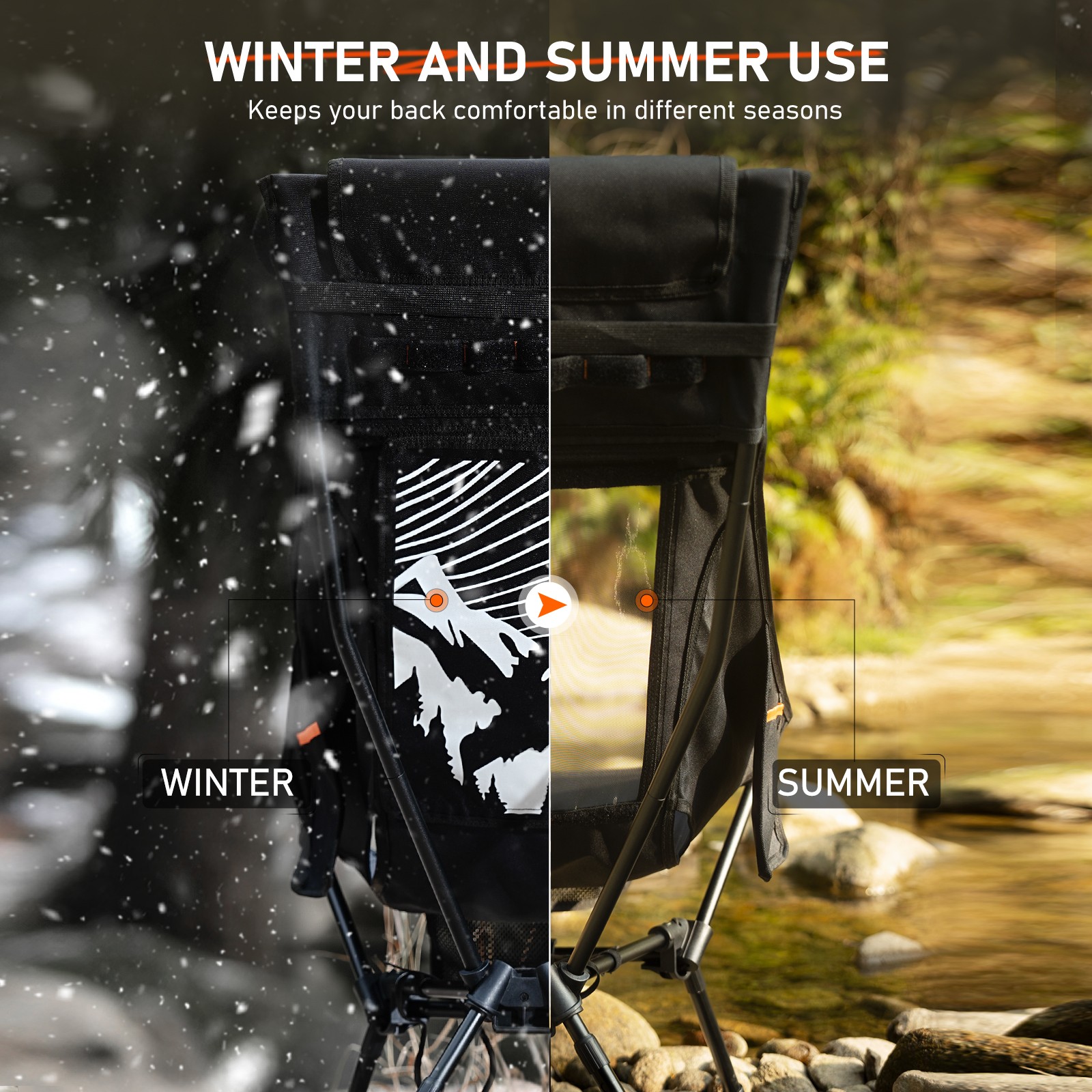 NOVSIGHT Camping Chair Folding Garden Beach Fishing Picnic Adult Child 150KG Max