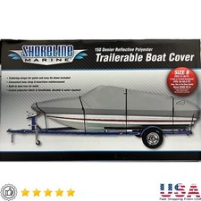 150D Polyester Water-Resistant Boat Cover Durable Lightweight W/ Storage Bag New