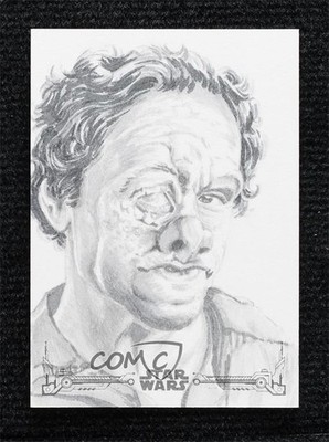 2018 Topps Star Wars Black and White 1/1 Ryan Santos Auto Sketch 1j8