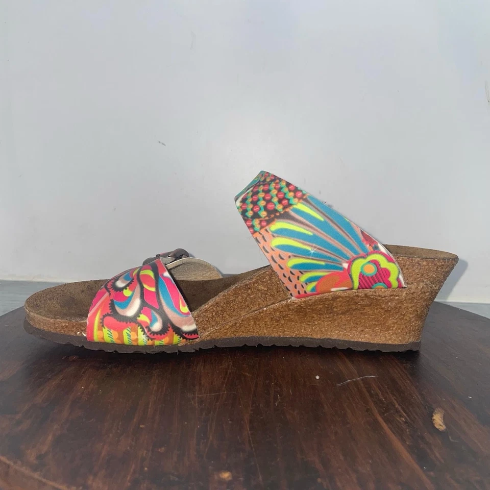 Birkenstock Papillio Dorothy Birko Flor Wedge Sandal African Wax Women’s 6 N - Image 2 of 4