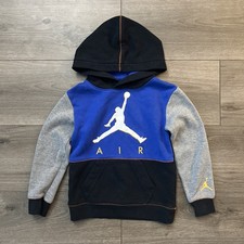 Jordan Youth Boys XS 3-4 Yrs Blue Black Pullover Hoodie Sweatshirt