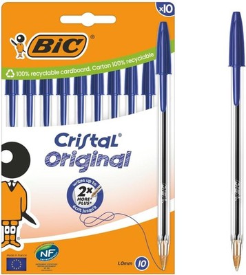 BIC Cristal Original Kugelschreiber mittlere Spitze 1,00 mm Blau 10St