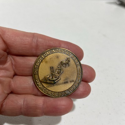  Petroleum Industry Park. Corsicana TX.  75th anniv.preowned bronze coin. RARE..
