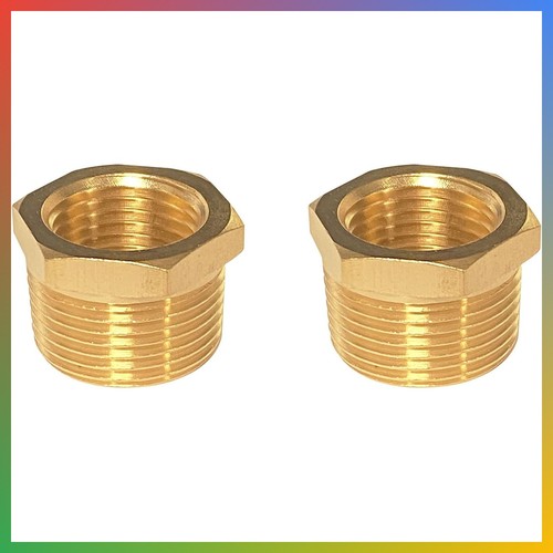 Pipe Fitting Reducer Brass 3/4 NPT Male 1/2 NPT Female Hex Bushing Adapter 2 Pac