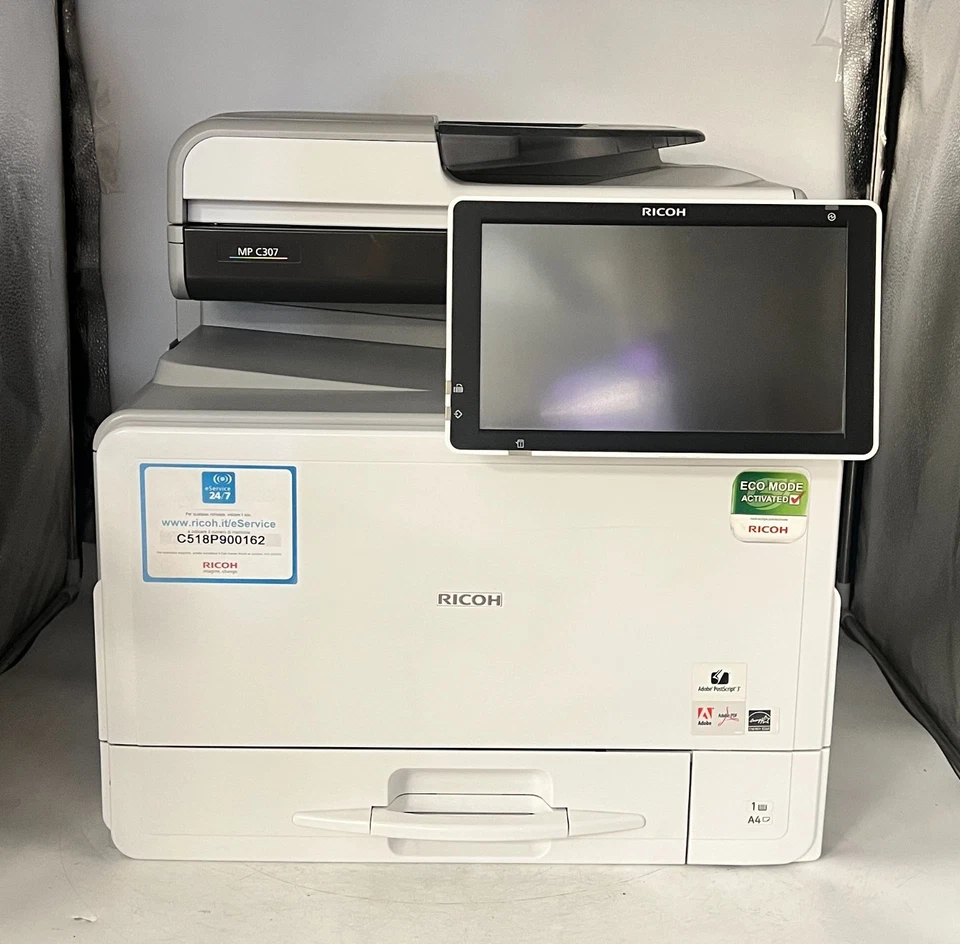 RICOH MP C307 - Stampante A4 Multifunzione Color  Wi-Fi  con TONER ORIGINALI - Immagine 2 di 4