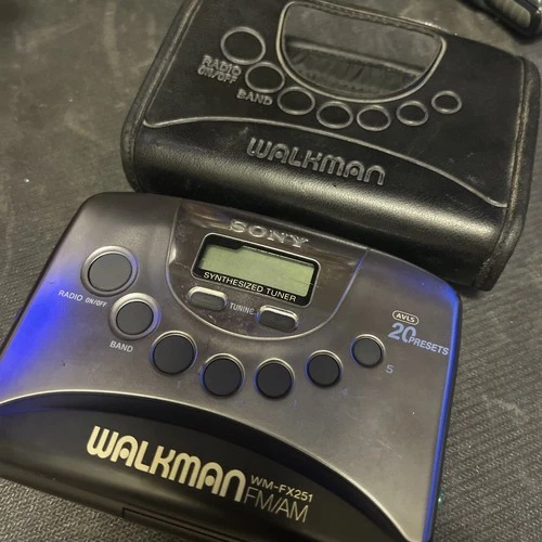 VTG Sony Walkman WM-FX251 Working Radio & Cassette Player W/ Leather Case RARE