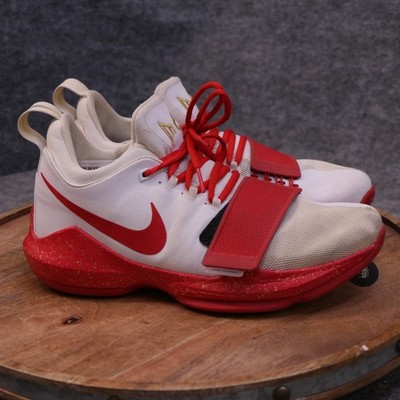 Nike iD Paul George 1 Mens Size 8 US Red White Athletic Basketball Shoes Sneaker