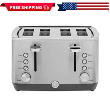 GE - 4-Slice Toaster - Stainless Steel