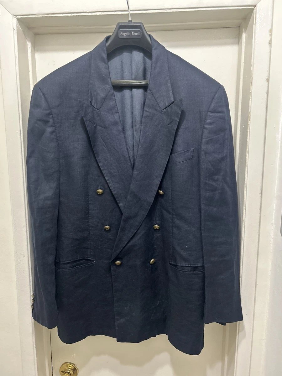 Linen Blue Double-Breasted Suits & Blazers for Men for sale | eBay