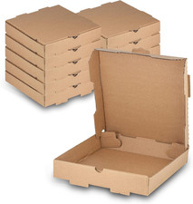 Kraft Pizza Box 10" x 10" x 1.75 - Small Corrugated B-Flute Cardboard Pizza Boxe